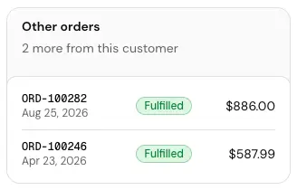 The Other orders card